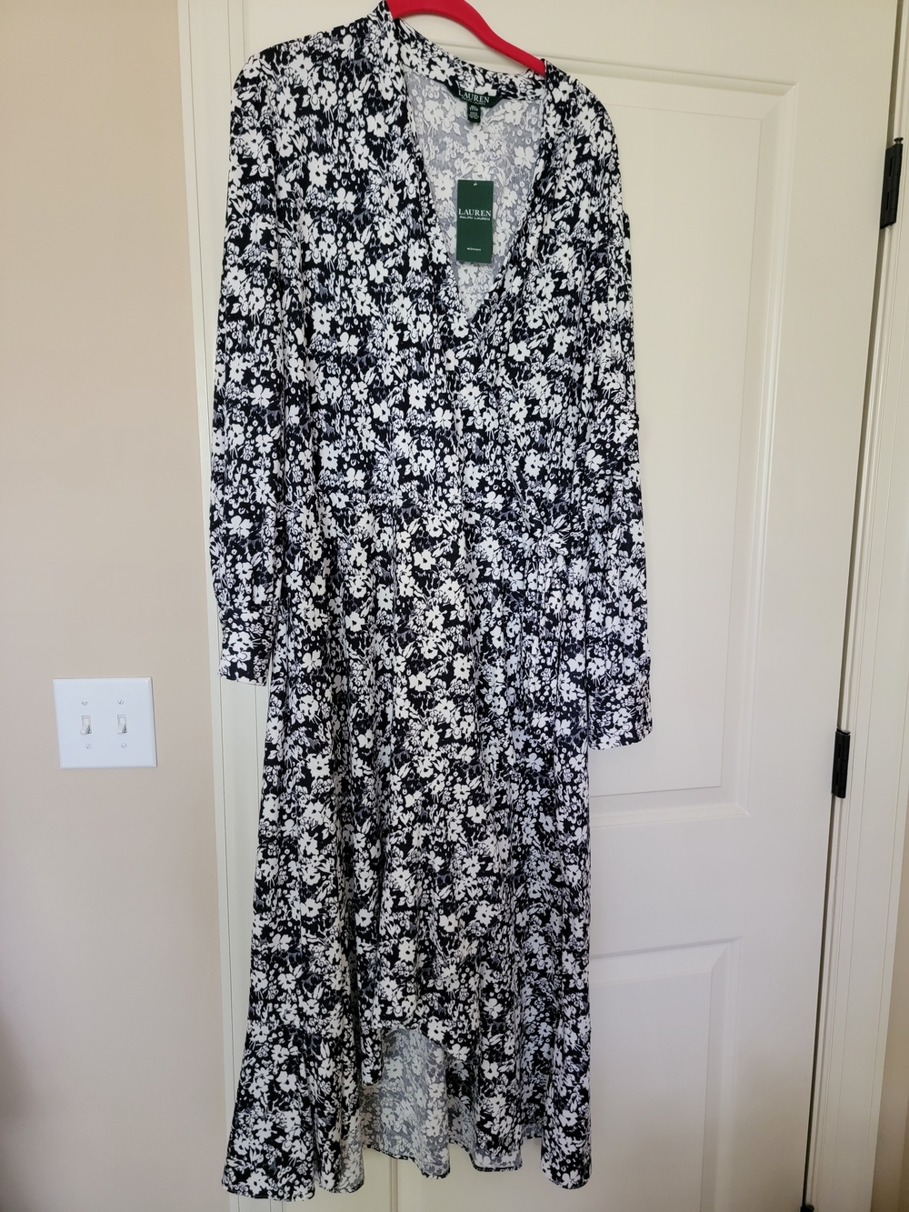 Lauren Ralph Lauren Navy & White Floral Midi Dress NWT Size 3X